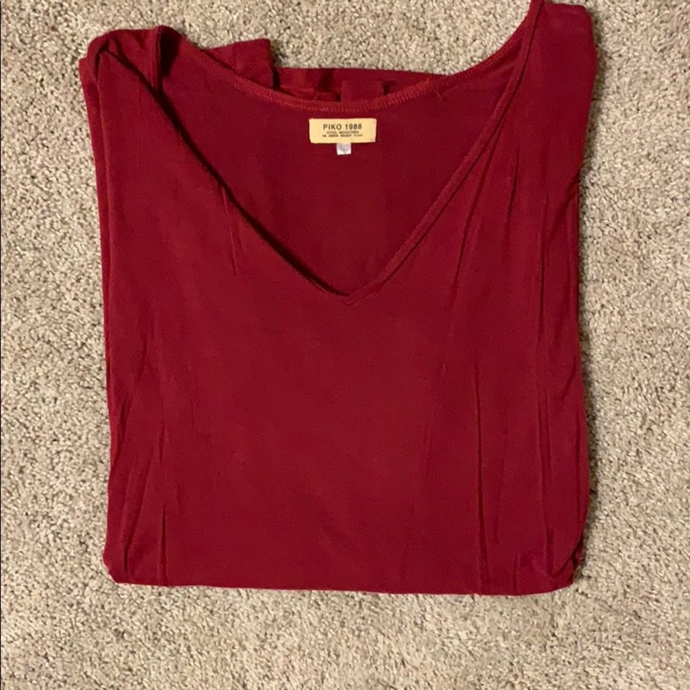 Maroon Piko long sleeve tunic/shirt